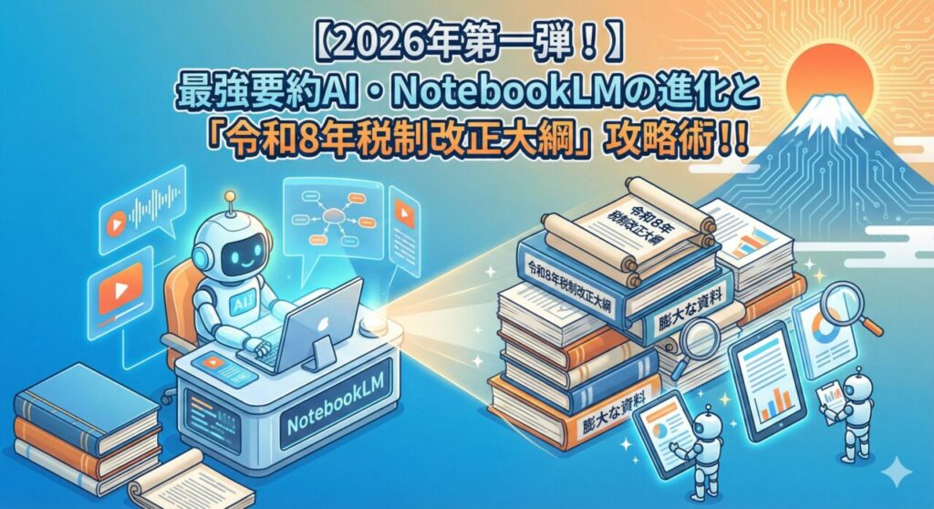 【2026年第一弾！】最強要約AI・NotebookLMの進化と「令和8年税制改正大綱」攻略術！！の挿絵　ミライクラフト税理士事務所