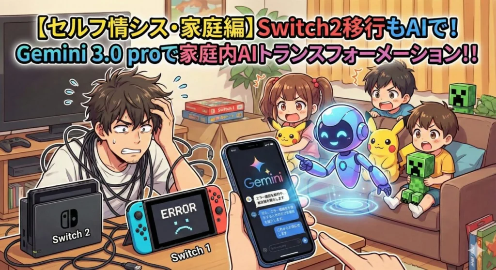 セルフ情シス・家庭編】Switch2移行もAIで！Gemini 3.0 proで家庭内AI