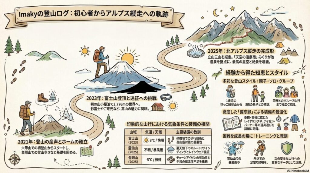Imakyの登山ログ：初心者からアルプス縦走への奇跡｜ミライクラフト税理士事務所